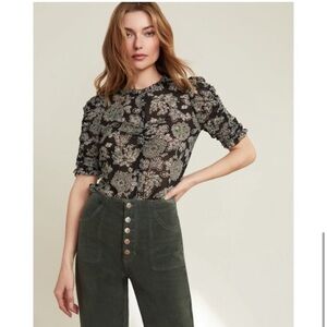 Veronica Beard 100% Silk Natuka Floral Blouse Top Sz 4